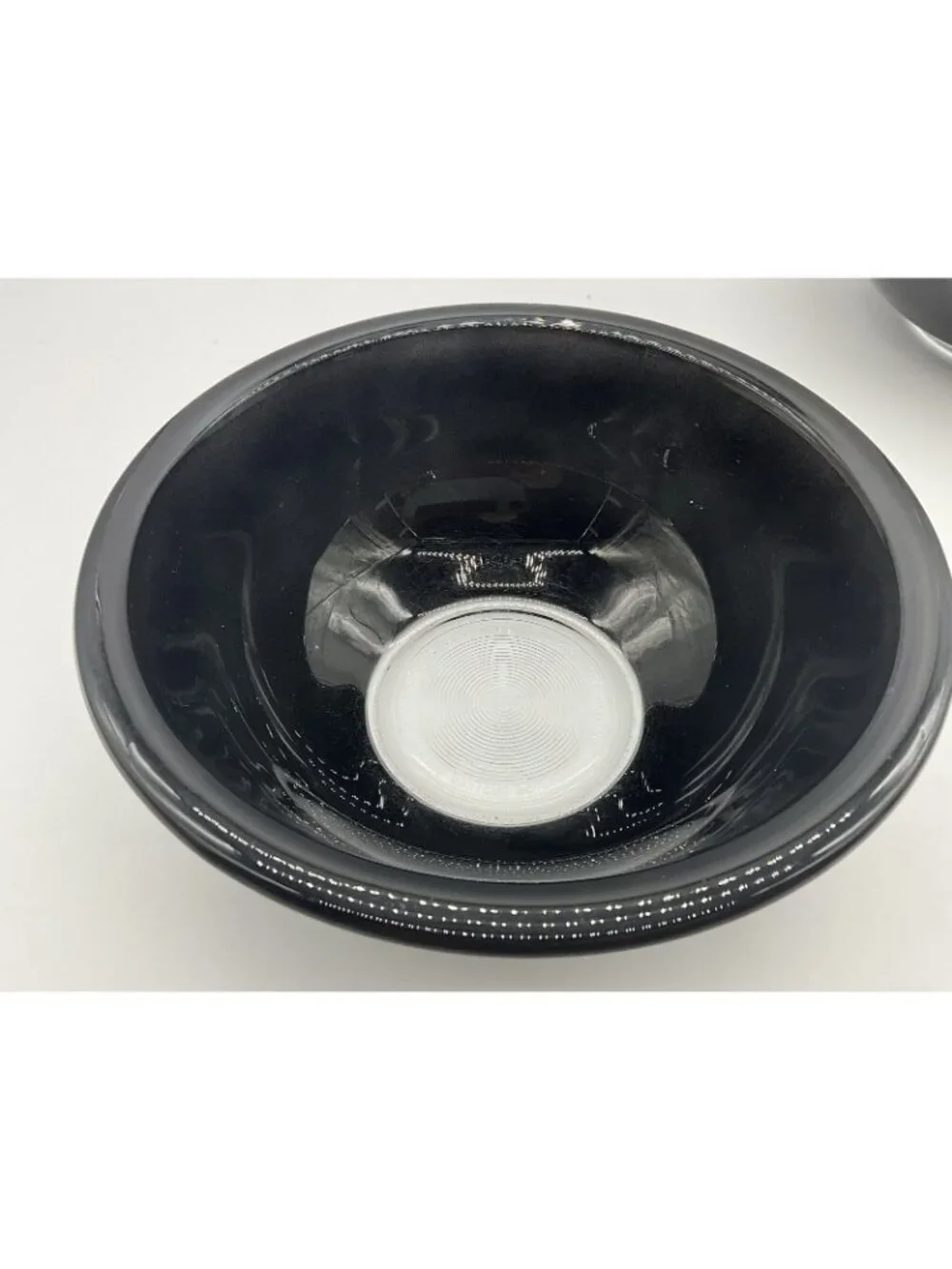 Pyrex Vintage Nesting Mixing Bowls Clear Bottom Black Set of 3 - 322 / 325 / 325